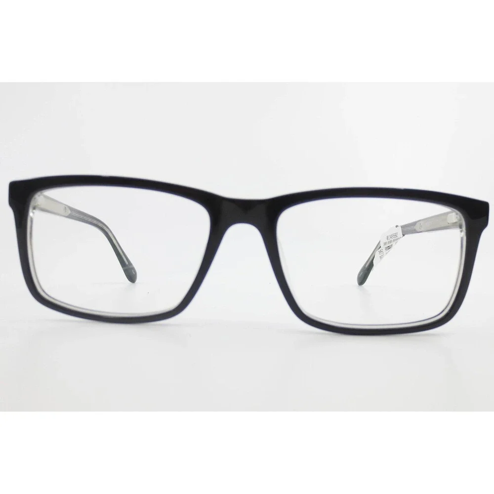 Robert Mitchel RM 9002 Eyeglass Frames Black Crystal 54-17-145 Rectangular Mens